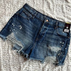 Destroyed High Waisted Mom Shorts